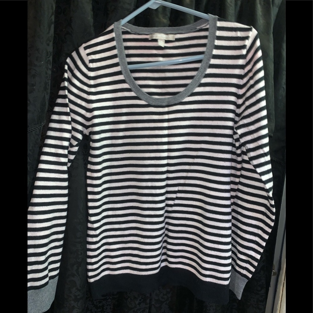 black and white striped sweater
